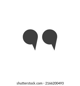 Vector sign of the Quote symbol is isolated on a white background. Quote icon color editable.