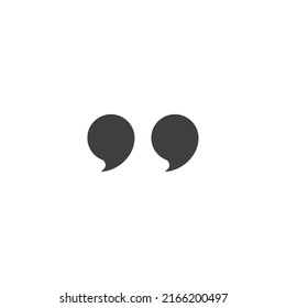 Vector sign of the Quote symbol is isolated on a white background. Quote icon color editable.