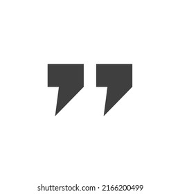 Vector sign of the Quote symbol is isolated on a white background. Quote icon color editable.