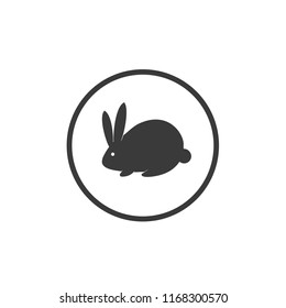 Vector sign rabbit hare protection animal organic sign logo logo black on white background