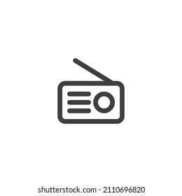 Vector sign of the Radio symbol is isolated on a white background. Radio icon color editable.
