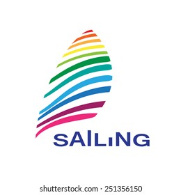 Vector sign rainbow sailing