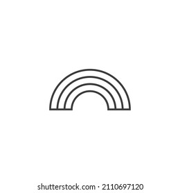 Vector sign of the rainbow symbol is isolated on a white background. rainbow icon color editable.