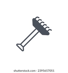 Vector sign of the rake symbol isolated on a white background. icon color editable.