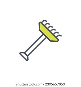 Vector sign of the rake symbol isolated on a white background. icon color editable.