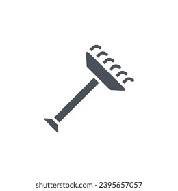 Vector sign of the rake symbol isolated on a white background. icon color editable.