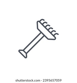 Vector sign of the rake symbol isolated on a white background. icon color editable.
