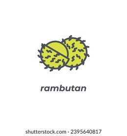 Vector sign of the rambutan symbol isolated on a white background. icon color editable.