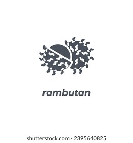 Signo vectorial del símbolo del Rambutan aislado en un fondo blanco. color de icono modificable.