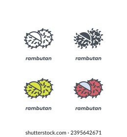 Vector sign of the rambutan symbol isolated on a white background. icon color editable.