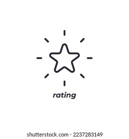 Vector sign rating symbol is isolated on a white background. icon color editable.