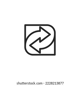 Vector sign of Recycle symbol is isolated on a white background. vector illustration icon color editable.