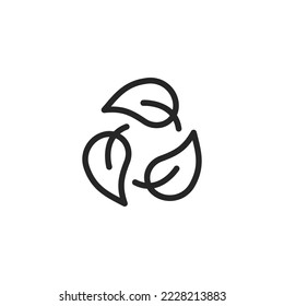 Vector sign of Recycle symbol is isolated on a white background. vector illustration icon color editable.