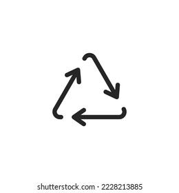 Vektorzeichen des Recyclingzeichens ist einzeln auf weißem Hintergrund. Vektorgrafik-Symbolfarbe editierbar.