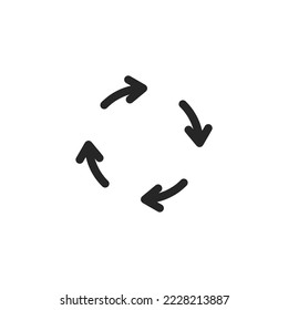 Vector sign of Recycle symbol is isolated on a white background. vector illustration icon color editable.