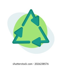 Vector sign of recycling in protection of ecology. Use plastic wisely to preserve the environment. detail for illustrations in flat simple trending style.