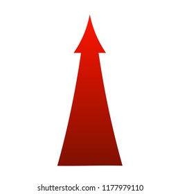 Vector sign red arrow up illustration isolated on white background