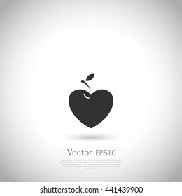 Vector sign with red fruit. Logo for Cosmetics, Ecology activity, food company.