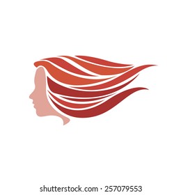 Vector sign red girl fast in the wind