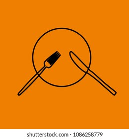 Vector sign restaurant, in linear style