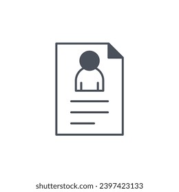Vector sign of the resume symbol isolated on a white background. icon color editable.