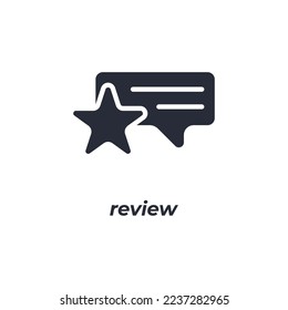 Vector sign review symbol is isolated on a white background. icon color editable.