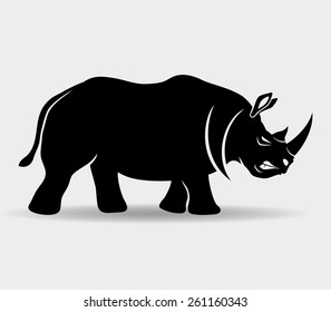 Vector sign. Rhinoceros.