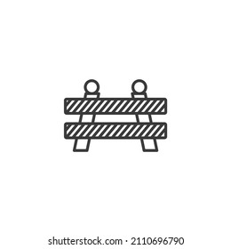 El signo vectorial del símbolo Roadblock se aísla sobre un fondo blanco. Color del icono de bloque de ruta modificable.