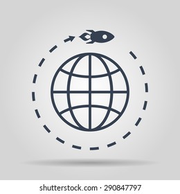 Vector sign. Rocket. Design style eps 10