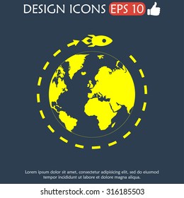 Vector sign. Rocket. Design style eps 10