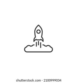 Vector sign of the rocket symbol is isolated on a white background. rocket icon color editable.