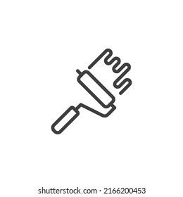 Das Vektorzeichen des Roller Paint Symbols ist einzeln auf weißem Hintergrund. Roller Paint Symbol Farbe editierbar.