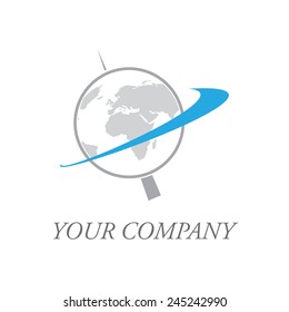 Vector sign rotating globe