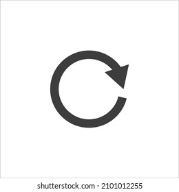 Vector sign of the rotation symbol is isolated on a white background. rotation icon color editable.