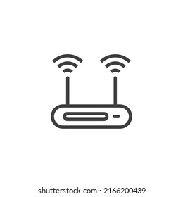 Vector Sign Of The Router Symbol Is Isolated On A White Background. Router Icon Color Editable.