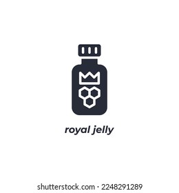 Vector sign royal jelly symbol is isolated on a white background. icon color editable.