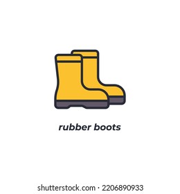 Das Vektorzeichen des Symbols der Gummistiefel ist einzeln auf weißem Hintergrund. Symbolfarbe editierbar.