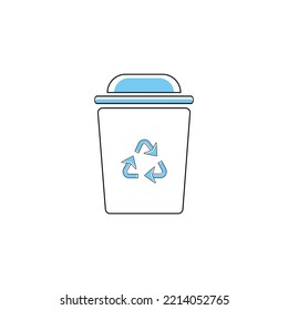 Vector Sign Rubbish Bin For Recycling Waste. Pictogram. 