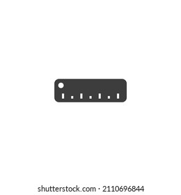 Das Vektorzeichen des Linearzeichens ist einzeln auf weißem Hintergrund. Lineal Icon Farbe editierbar.