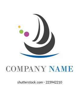Vector sign sailing ship