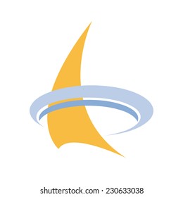 Vector sign sailing ship