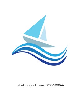 Vector sign sailing ship
