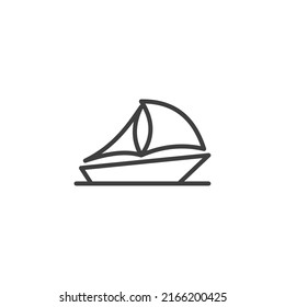 El símbolo vectorial del velero está aislado en un fondo blanco. color del icono de navegación modificable.