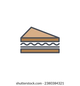 Vector sign of the sandwich symbol isolated on a white background. icon color editable.