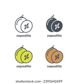 Vector sign of the sapodilla symbol isolated on a white background. icon color editable.