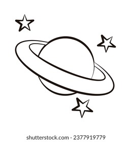 Vector sign of saturn planet icon illustration.