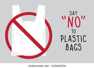 vector sign, say no to plastic bags.