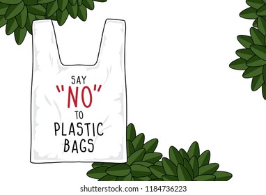 Vector Sign, Say No To Plastic Bags.