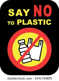 vector sign say no to plastic