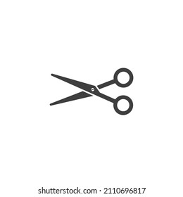 Vector sign of the Scissors symbol is isolated on a white background. Scissors icon color editable.